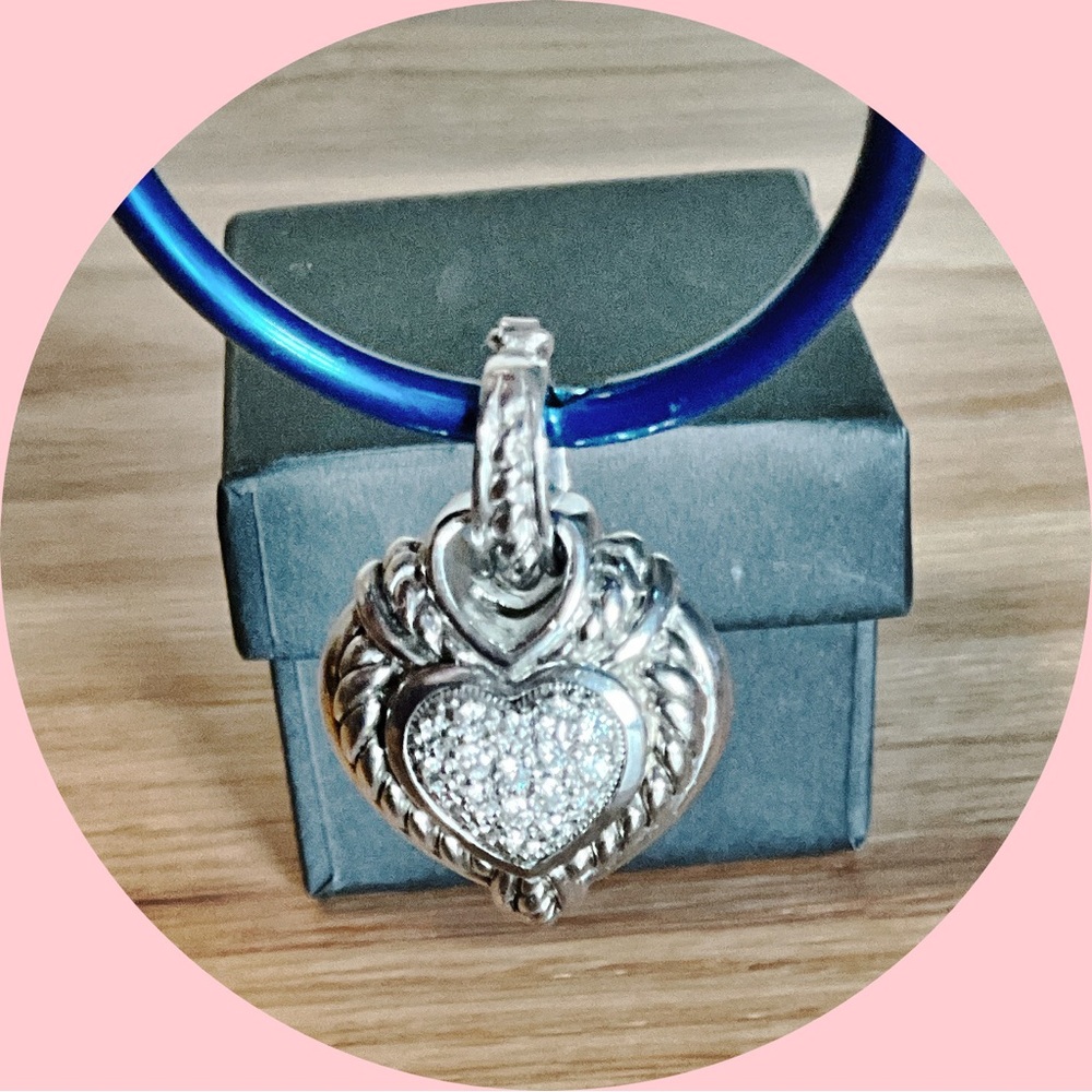 Judith Ripka Sterling Reversible Heart Pendant Enhancer